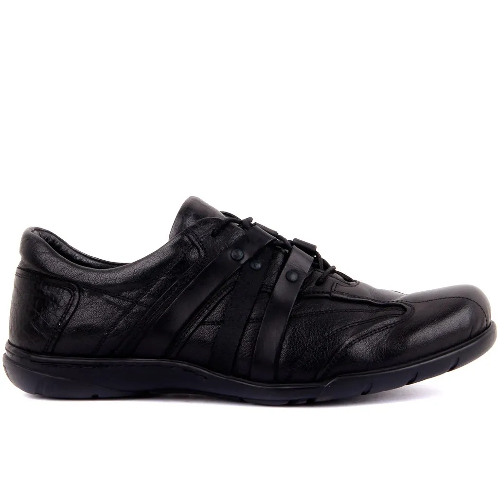 

Sail-Lakers Black Leather Men 'S Casual Shoes