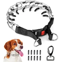 

Dog Prong Collar Adjustable Dog Training Collar with Buckle for Small Medium Large Dogs(Packed with One Extra Links)