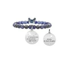 

KIDULT BRACELET SODALITE BLUE, 316L STEEL AND CRYSTALS "THE ESSENTIAL IT IS INVISIBLE…"-COD 731135-PHILOSOPHY
