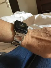Pulsera de diamante de Metal de lujo para Apple Watch, banda de 44mm, 42mm, iwatch SE 6, 5, 4, 3, 2, 1, 38mm, 40mm, correa de acero inoxidable