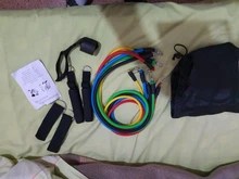 11 unids/set tubo de látex resistencia bandas elásticas para Fitness Yoga gimnasio Ejercicio de tirar de la cuerda casa soporte elástico entrenamiento de la fuerza muscular