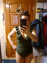 CUPSHE-bañador de una pieza con volantes para mujer, traje de baño Sexy con cordones, Monokini, trajes de baño de playa 2021