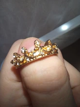 Anillo de compromiso con forma de corona hueca para mujer, sortija con carácter de Reina, con cuentas de cristal Vintage, para boda