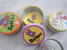 SPOT IT-Juego de cartas con caja de Metal, Enjoy It para reuniones familiares, Zoo, doble HP, rojo clásico, MLG💥2020 de alta calidad