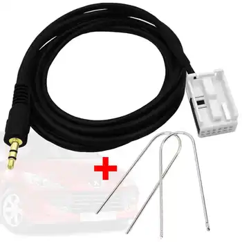 

12 Pin Plug Car Audio 3.5mm AUX Cable with Radio Removal Tools for Peugeot 307 308 407 408 507 Citroen C2 C5 RD4 C4