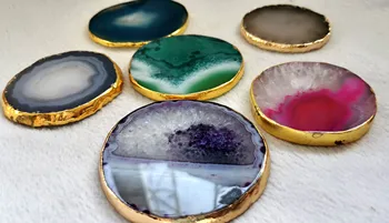 

purple blue Large Agate Coasters - Rose Quartz Slices Geode Place Cards Craft Phone Sockets Pop Grips phone belt Gem Free Form