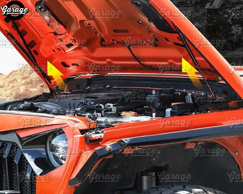 Стойки амортизатора капота для Jeep Wrangler-нержавеющая сталь молдинг 1 комплект/2 шт украшение автомобиля Стайлинг