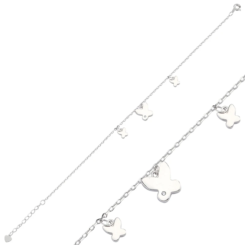 

Silver 925 Sterling Zircon Cubic Zirconia Butterfly Bracelet