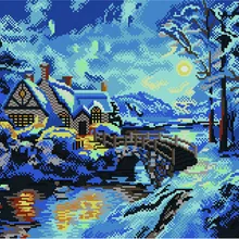 Алмазная мозаика GF 301 Зимняя полночь 40*50