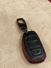 KUKAKEY-Funda de cuero genuino para llave de coche, accesorio para Hyundai i20 i10 i30 HB20 IX25 IX35 IX45 TUCSON Avante