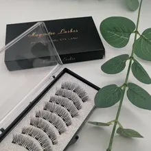 Pestañas postizas magnéticas 3D, 5 imanes, 4 pares, hechas a mano, naturales, de visón Artificial, con pinzas