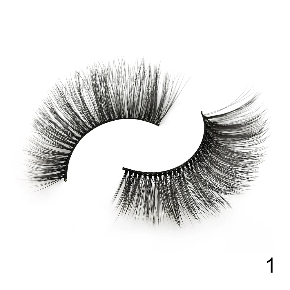 5 пар Friholl. m Lashes натуральный вид ручная работа дешевые 3d искусственная норка ресницы 3D синтетические шелковые полосы ресницы накладные ресницы - Цвет: 01