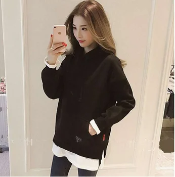 

SIL366 Women fleece hoodie sweatshirts winter japanese fashion m002 oversize ladies pullovers warm pocket hooded jacket