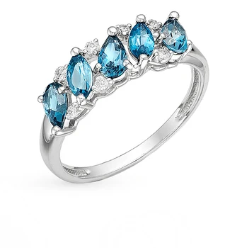 

Gold ring with Topaz and cubic zirconia sunlight