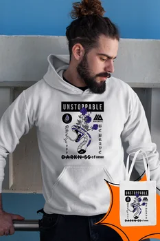 

Angemiel Wear Unstoppable Darkness White Male Hooded Sweatshirt Bags Kombin