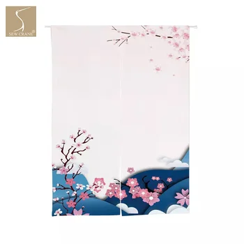 

Asian Art Painting Birds Cherry Blossoms Sakura Flower Watercolor Art Japanese Noren Curtain Doorway Decorative Curtain