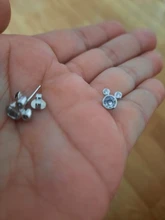925 de plata esterlina de la joyería de las mujeres de cristal animales de dibujos animados pendientes para niñas de la escuela. Regalo de pendientes de plata y circonita para niña eh1415
