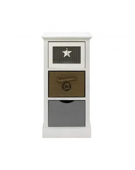 

Mobili Rebecca Chest of Drawers 3 Drawers White Wood Beige Gray Modern 69x34x29