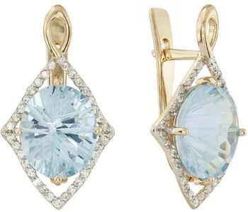 

Aloris earrings with Topaz and cubic zirconia in red gold