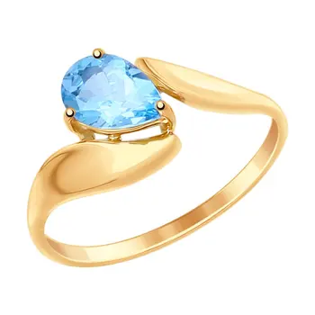 

Sokolov ring in Gold with Topaz, fashion jewelry, gold, 585, women's male