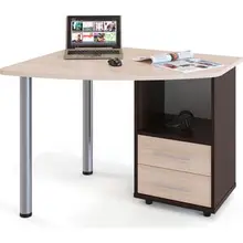 Стол компьютерный СОКОЛ КСТ-102 венге/дуб беленый правый