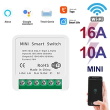 Mini Tuya Wifi DIY Switch Unterstützt 16/10A 2 Weg Control Smart Home Automation Modul Arbeitet mit Alexa Google hause Smart Leben App