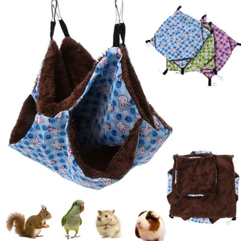 

Small Pet Hammock Double-layer Plush Fleece Soft Winter Warm Hanging Nest Sleeping Bed Hamster Guinea Pig Rabbit House