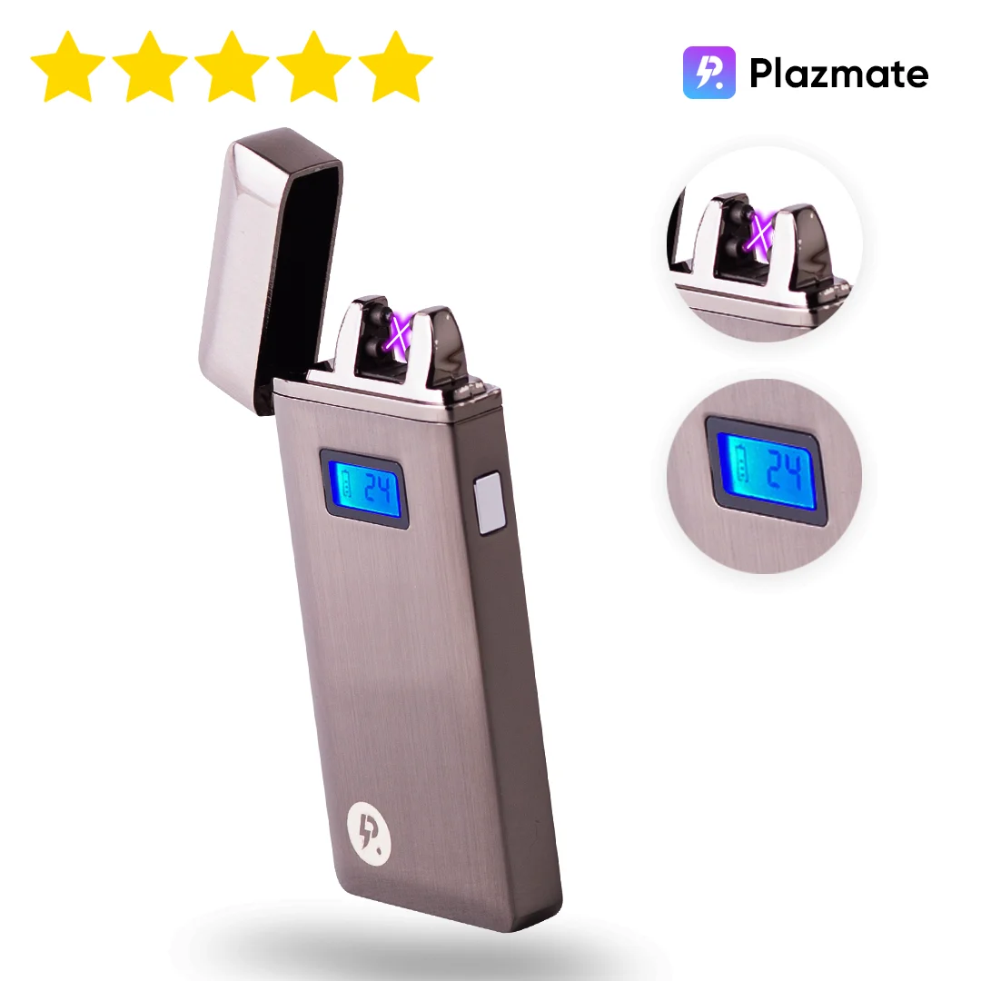 Электронная зажигалка Plazmate X2 зарядка через USB LED дисплей Titan | Дом и сад