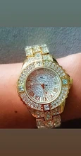 Relojes de oro con diamantes para mujer, pulsera femenina de marca de lujo con diamantes de imitación