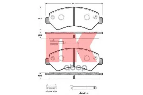 Колодки Тормозные Citroen Jumper/Fiat Ducato/Peugeot Boxer R16" 06- Передние Nk 221962 Nk арт. 221962