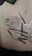 KAK transparente Visible a corte práctica candado cerradura con roto clave eliminar Kit de gancho de Extractor de cerrajero herramienta de la llave