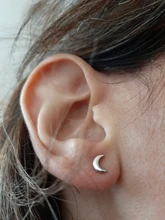 Modian nuevo 2021 sólida plata 925 rosa dorado Luna, pendientes para las mujeres de moda pequeños exquisita joyería Bijoux