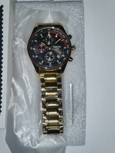 NIBOSI-Pulsera de cuarzo para hombre, reloj masculino impermeable con estilo cronógrafo dorado, de marca de lujo a la moda