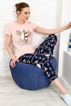 

Trend Alacati Style Women Printed Pajamas set ALC-X3933