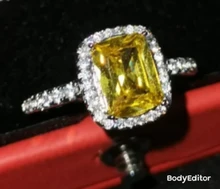 De Lujo mujer chica de cristal anillo de piedra de circonia cúbica bohemios plata Color blanco rosa amarillo anillo promesa anillos de compromiso para las mujeres