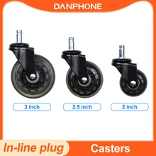 

DANPHONE Office Chair Caster Wheels 3 2.5 2 Inch Swivel Rubber Caster Wheels Replacement Soft Safe Rollers Furniture Hardware