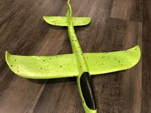 Avión planeador de espuma EVA grande de 48cm, Avión de lanzamiento manual, modelo artesanal, juguete para lanzar avión redondo, regalos para chico