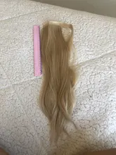 Extensiones de cola de caballo sintética, coletas, pelo falso Rubio, largo y recto, Clip en el pelo, resistente al calor, 22 pulgadas