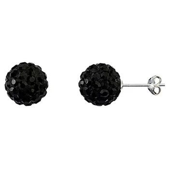 

Sterling silver earrings 925m Shambala 10mm. Black [4844NEG]