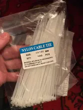 Brida de plástico autoblocante, cable de nailon, anillo de fijación, cremallera color negro, 5x300, 3x200 y 5x200, 100 unidades