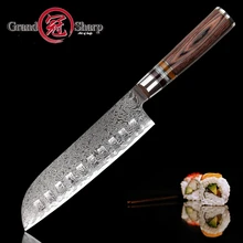 Дамасский кухонный нож Santoku ножи японский дамасский vg10 сталь 67 слоев Профессиональные Кухонные ножи шеф-повара кухонные инструменты