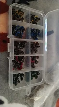 Ojos de seguridad de animales para juguetes, caja de accesorios de plástico de colores variados de 8mm, 10mm, 12mm, 100 Uds.