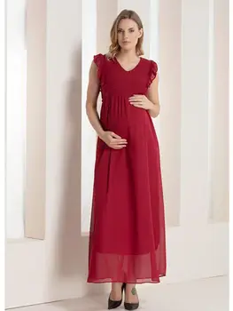 

8524-FIR FIR SLEEVE MAXİ ŞİFON ABİYE DRESS