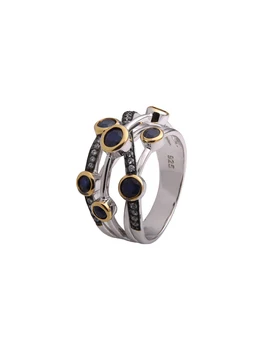 

Silver Ring Ethnica with natural sapphire