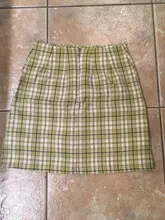 Women Split Details Plaid Mini Skirt with Under Shorts Mini Skort In Check