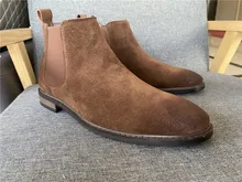 Genuino de los hombres botas de cuero Chelsea de tamaño 39-46 cómodas WOOTTEN de moda de la marca de 2021 hombres botas de zapatos de los hombres # KD463