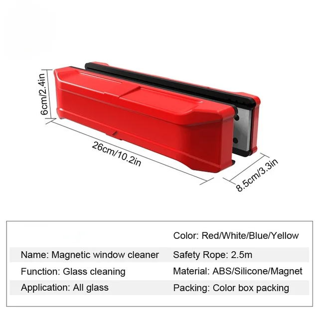 매우 강한 자석을 가진 스마트 양면 마그네틱 윈도우 클리너