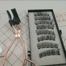 Pestañas postizas magnéticas 3D, 5 imanes, 4 pares, hechas a mano, naturales, de visón Artificial, con pinzas