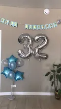 Globos numéricos de 32 y 40 pulgadas, figuras grandes de oro rosa, plata y negro, globos de aluminio para decoración de fiestas de cumpleaños y bodas