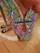 Yogodlns-mochila holográfica geométrica para hombre y mujer, morral de viaje de PVC, bandolera Laser, escolar, informal